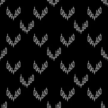 Stock Trading Chart vector Trading and Investment seamless pattern in thin .. Illustrazione stock