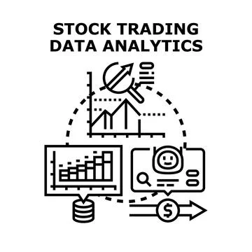 Stock trading data analytics process for financial success Stock Illustration