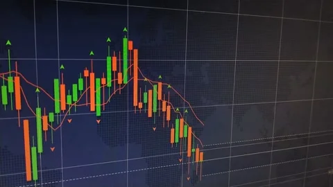 Stock trading quotes chart with ups and downs Video stock 166998906