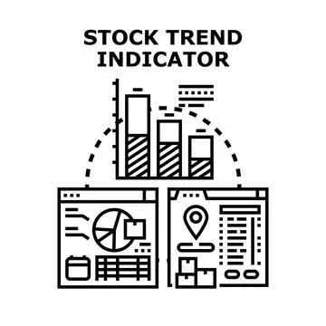 Stock trend indicator analyzing market data charts イラスト素材