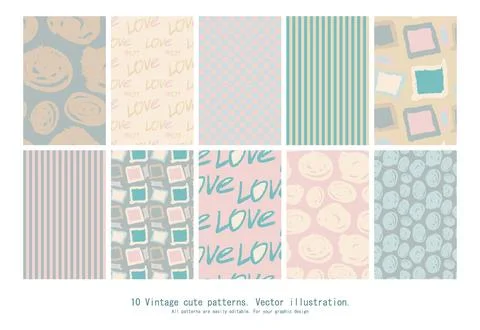 Stock vector. 10 canvases. Stock Illustration