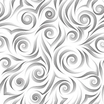 Stock vector black seamless pattern.Abstract texture from graceful lines on a Stock Illustration