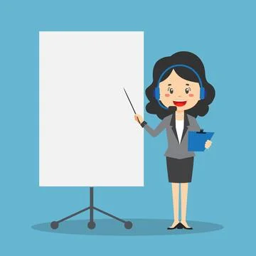Stock Vector Call Center with Blank Board Stock Illustration