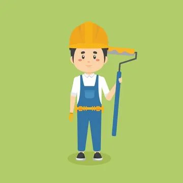 Stock Vector Construction Workers with Activities Stock Illustration