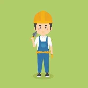 Stock Vector Construction Workers with Activities Stock Illustration