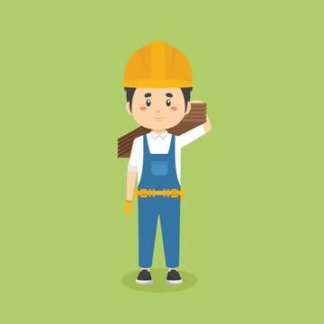 Stock Vector Construction Workers with Activities Stock Illustration