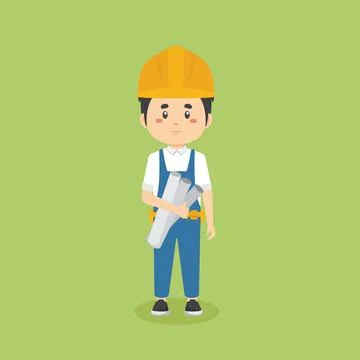 Stock Vector Construction Workers with Activities Stock Illustration