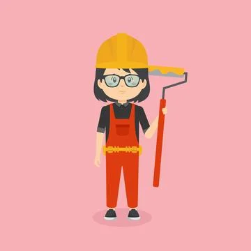 Stock Vector Construction Workers with Activities Stock Illustration
