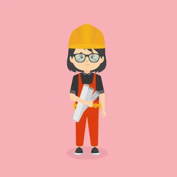 Stock Vector Construction Workers with Activities Stock Illustration
