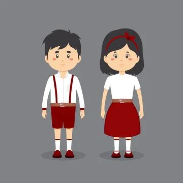 Stock Vector Couple Students Standing Stock Illustration