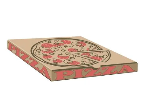 Stock vector design of boxes for pizza. Box with layout elements. Craft paper Stock Illustration
