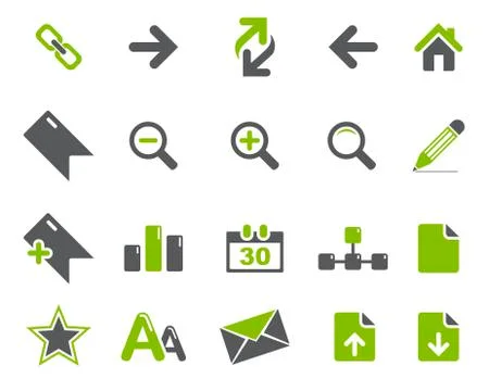 Stock Vector green grey web and office icons in high resolution. Stock Illustration
