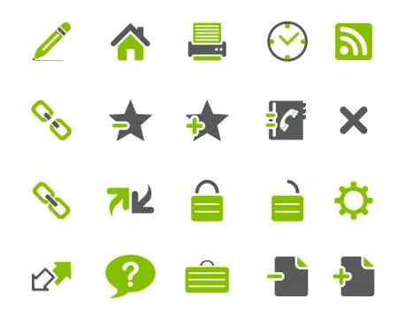 Stock Vector green grey web and office icons in high resolution. Illustrazione stock