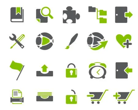Stock Vector green grey web and office icons in high resolution. Illustrazione stock
