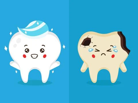 Stock Vector Happy Teeth and Sad Teeth Stock Illustration