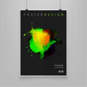 Stock vector illustration colorful paint explosion poster covers set with modern Stock Illustration