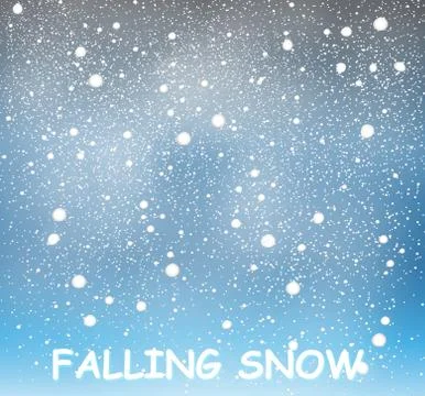 Stock vector illustration falling snow. Snowflakes, snowfall. Transparent Stock Illustration