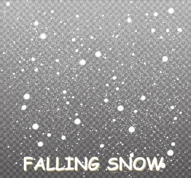 Stock vector illustration falling snow. Snowflakes, snowfall. Transparent Stock Illustration