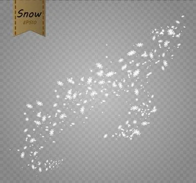 Stock vector illustration falling snow. Snowflakes, snowfall. Transparent Stock Illustration