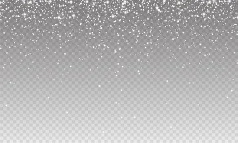 Stock vector illustration falling snow, many small snowflakes Isolated on a Stock Illustration