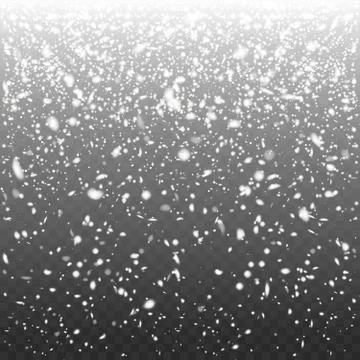 Stock vector illustration falling snow overlay. Snowflakes, snowfall. Stock Illustration