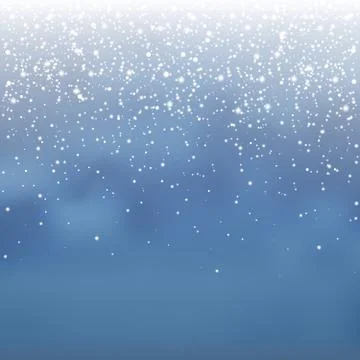 Stock vector illustration falling snow overlay. Snowflakes, snowfall. Blue Illustrazione stock