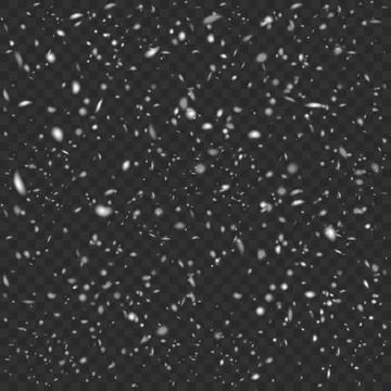 Stock vector illustration falling snow overlay. Snowflakes, snowfall. Stock Illustration