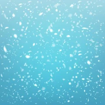 Stock vector illustration falling snow overlay. Snowflakes, snowfall. Blue Illustrazione stock