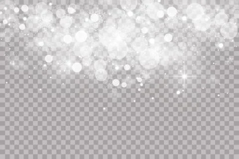 Stock vector illustration falling snow. Snowflakes, snowfall. Transparent Stock Illustration
