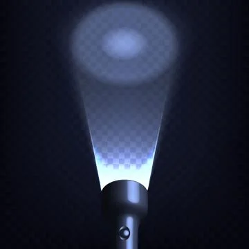 Stock vector illustration flashlight spot isolated on a transparent background. Illustrazione stock