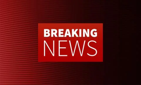 Stock vector illustration logo breaking news live banner. Red wavy lines Stock Illustration