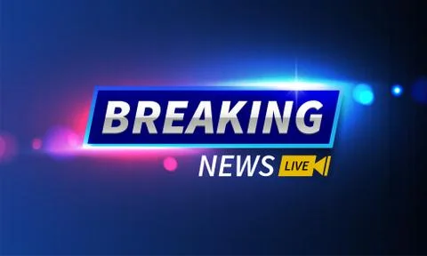 Stock vector illustration logo breaking news live banner. Police lights Stock Illustration
