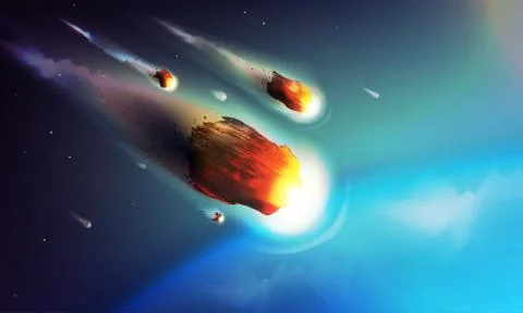 Stock vector illustration meteorite, comet, asteroid, meteor, planetoid. Planet Stock Illustration