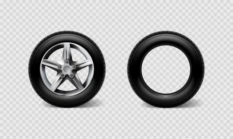 Stock vector illustration realistic car wheels set tyre bus, truck isolated on Stock Illustration