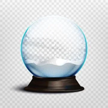Stock vector illustration realistic empty christmas snow globe isolated on a Stock Illustration