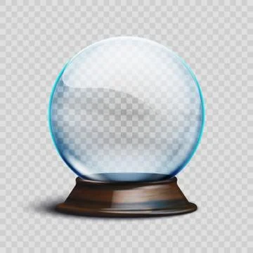 Stock vector illustration realistic empty christmas snow globe isolated on a Stock Illustration