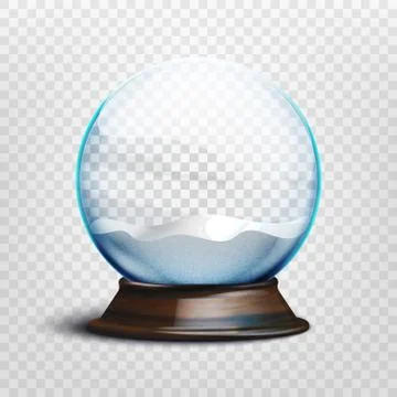 Stock vector illustration realistic empty christmas snow globe isolated on a Stock Illustration