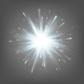Stock vector illustration white explosion isolated on white background. Sparks. Stock Illustration