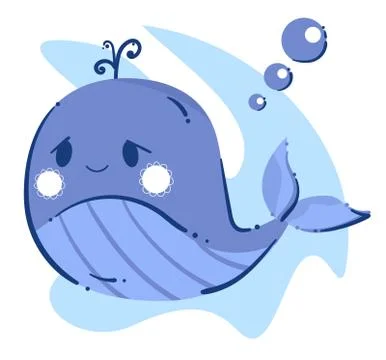 Stock vector illustrations of cute funny baby whale. 库存插图