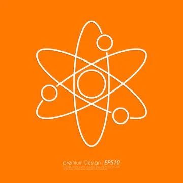 Stock Vector Linear icon atom 스톡 일러스트