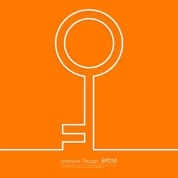 Stock Vector Linear icon key. 스톡 일러스트
