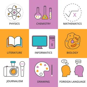 Stock Vector Linear icon school lessons Stock Illustration