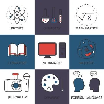 Stock Vector Linear icon school lessons Stock Illustration