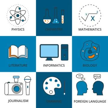 Stock Vector Linear icon school lessons Stock Illustration