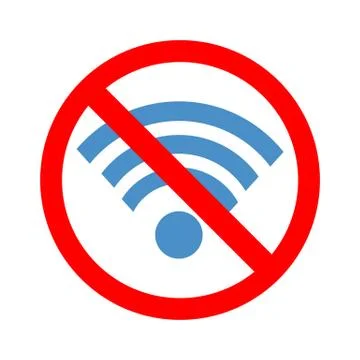Stock vector of no wireless signal. Prohibition of wireless signal. No intern Stock Illustration