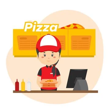Stock Vector Pizza Takeaway Concept Illustration Stock Illustration