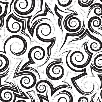 Stock vector seamless pattern of spirals and waves.Stock vector seamless texture Illustration
