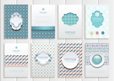 Stock vector set of brochures in vintage style Ilustração Stock