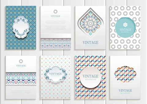 Stock vector set of brochures in vintage style Ilustração Stock