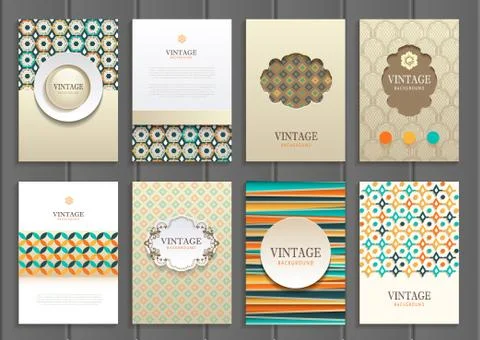 Stock vector set of brochures in vintage style Ilustração Stock